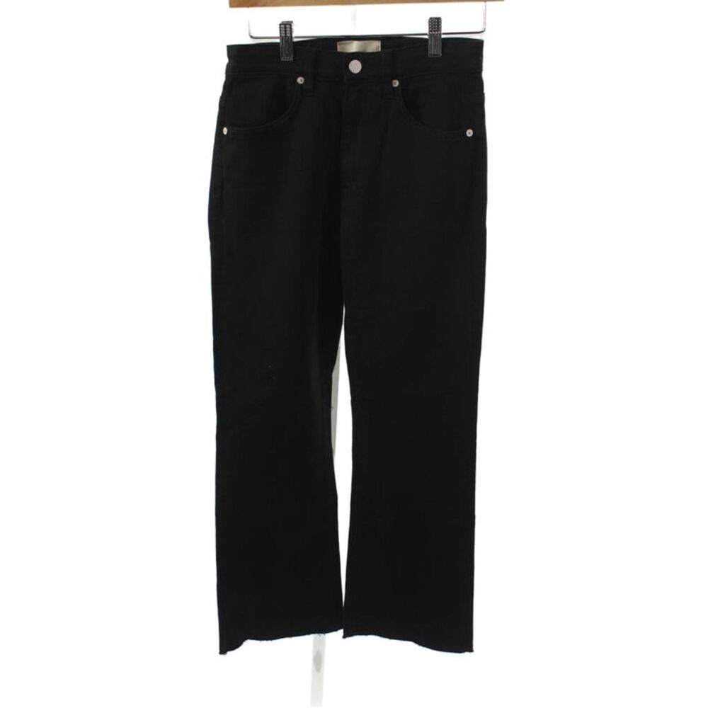 CQY Womens Black Straight Jeans High Rise Cotton Blend Button Size 26